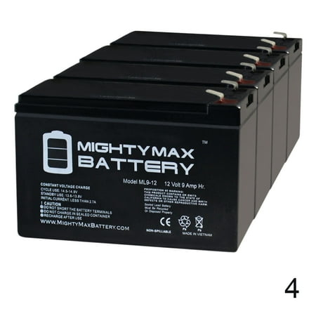 12V 9Ah SLA Battery for Vexilar IP1212 FL-12 Ice Pro - 4 Pack