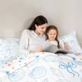 thumbnail image 5 of Manfei Coastal Bow 7 Pieces Full Size Bedding Sets,Seashell Line Full Size Bed in a Bag,Colorful Stars Reversible, 5 of 7