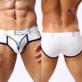 thumbnail image 3 of Amocece Men\'s Sexy Breathable Cotton Front Cross Underwear Briefs Bulge Pouch Shortspangjing, 3 of 4
