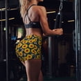 thumbnail image 5 of Sigee Sunflowers Print Women's High Waist Workout Shorts - Squat Proof, Tummy Control, Yoga and Gym Activewear-Small, 5 of 9