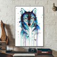 thumbnail image 1 of Cuadro Decorativo Lobo Cara Acuarela Canvas Listo Para Colgar 40x60cm Jungle Art Impresion Tela Arte, 1 of 8