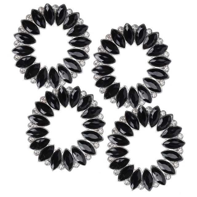 Clip para zapatos de mujer Jadeshay 4 piezas aleación de zinc y hierro brillante forma de flor