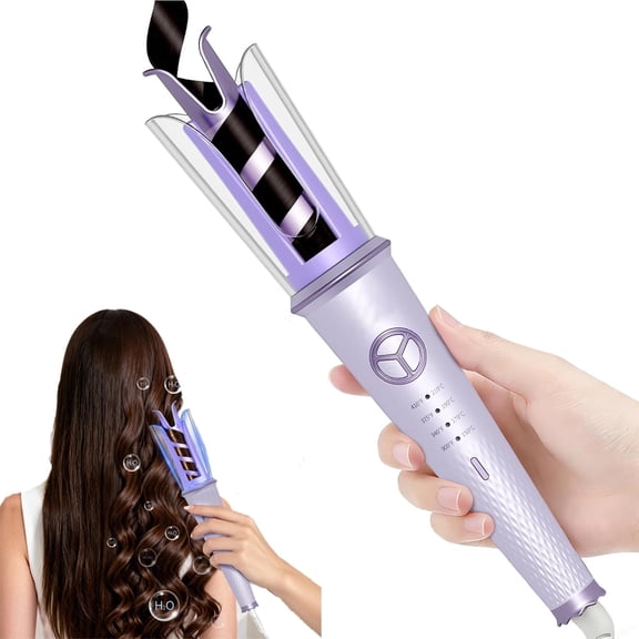 Automatic Curling Iron, 1 inch Rotating Hair Curler for Long Hair with 4 Temp Settings, Portable Auto Curler with Anti-Scald & Auto Shut Off, Anti-Tangling Barrel Curler for Travel & Home