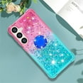 thumbnail image 3 of for Samsung Galaxy S25 Plus (Not S25)/ S24 Plus Quicksand Case with Ring Kickstand, Bling Cute Glitter Flowing Liquid Floating Sparkle Cover for Samsung Galaxy S25 Plus. JB-Pink Green, 3 of 14