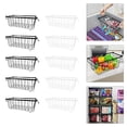 thumbnail image 2 of 5 Pack Freezer Organizers Stackable Bins Refrigerator Storage Basket Wire Drink Organizer Metal Texture for Meat Fish, 2 of 17