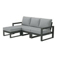 thumbnail image 2 of WestinTrends Montara 4-Piece Outdoor HDPE All-Weather Modern Deep Seating Patio Sofa Sectional Set with Waterproof Cushions, Light Gray, 2 of 2