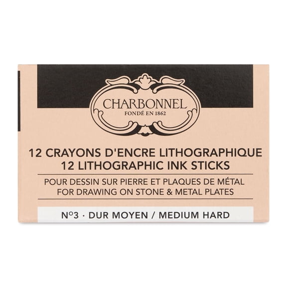 Charbonnel Lithographic Crayons - No 3 Medium Hard, Pkg of 12