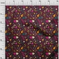 thumbnail image 2 of oneOone Georgette Viscose Maroon Fabric Leaves & Floral Artistic Quilting Supplies Print Sewing Fabric By The Yard 42 Inch Wide, 2 of 4