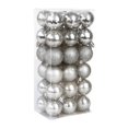 thumbnail image 3 of 36 piezas de pequeños colgantes navideños, bolas de Navidad, adornos colgantes para de Navidad, para fiestas, interiores, exteriores, plata, 3 of 8