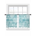 thumbnail image 7 of Turquoise Coastal Sheer Curtains 54 Inch Length 2 Panels Set, Nautical Coral Starfish Shell Seahorse Ocean Voile Window Treatment Rod Pocket Short Kitchen Curtains Drapes for Bedroom 52"x54"x2, 7 of 7