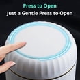 thumbnail image 5 of Mini Desktop Trash Can, 5.1" x 5.9" x 5.1" Push Top Lid Waste Bin, Small Plastic Garbage Can for Office Desk Bathroom Vanity, 5 of 8