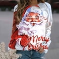 thumbnail image 2 of IROINNID Christmas Sweatshirts for Women Crewneck Long Sleeve Pullover Christmas Print Casual Top Loose Sweatshirt,White, 2 of 3