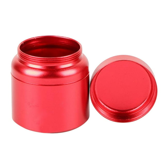 Recipiente portátil sellado para viajes, caja de almacenamiento redonda, contenedor para alimentos, estuche para joyas, rojo
