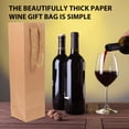 thumbnail image 3 of 12 Pcs Wine Bottle Bag Kraft Paper Wine Bag Tote Bags Single Red Wine Bag Kraft Paper Bag with Handle Wine Gift Bag, 3 of 5