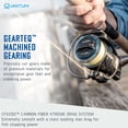 thumbnail image 3 of Quantum Benchmark Spinning Fishing Reel, Size 6000 Reel, 5+1 Bearings, 5.6:1 Gear Ratio, Aluminum Frame, SEALOQ 6 Protection, GEARTEQ Machined Gears, CFX200 Carbon Fiber Xtreme Drag, Silver/Blue, 3 of 10