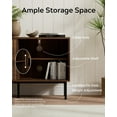 thumbnail image 5 of EYYTHUNG Fluted TV Stand with Sliding Doors, 47" Mid Century Storage Cabinet with Adjustable Shelf, Wooden Media TV Console Entertainment Center, Brown, 5 of 7
