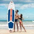 thumbnail image 2 of Sweetcrispy 10'5" Inflatable Stand Up Paddle Board, Wide Stable Design, Non-Slip Deck, with Premium SUP Paddle, Pump, Backpack & Leash, Blue Orange, 2 of 9