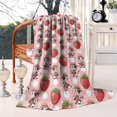 thumbnail image 2 of Pink Cow Strawberry Hat Pattern Blanket,Comfortable Soft Flannel Throw Blanket,All Season,Warm Lightweight Blankets for Sofa Bed Couch Living Room Chair,40"x50", 2 of 4
