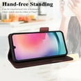 thumbnail image 3 of For Samsung Galaxy A56 5G Wallet Case with Credit Card Holder/Cash Slot, Vintage PU Leather RFID Blocking Folio Book Flip Kickstand Magnetic Clasp Protective Phone Cover for Women Men,Brown, 3 of 9