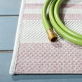 thumbnail image 3 of SAFAVIEH Courtyard Patrice Striped Indoor/Outdoor Area Rug, Ivory/Soft Pink, 6'7" x 6'7" Square, 3 of 7
