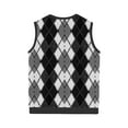 thumbnail image 4 of Haoxianjian Plus Size Mens Vests Casual Sleeveless Classic V Neck Knitted Pullover Sweater Comfortable Fits Lightweight Business Tank Tops Plaid Formal Dress Waistcoat Slim Fits Vests for Men S-XXXXXL, 4 of 5
