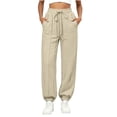 thumbnail image 2 of DailyTrove Women's Textured Jogger Pants Elastic Drawstring Waist Cuffed Ankle Casual Sweatpants with Pockets, 2 of 7