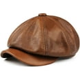 thumbnail image 6 of CoCopeaunts Newsboy Cap Retro Octagonal Leather Hat Winter Men's Cowhide Leather Beret Tongue Cap Snapback Caps, 6 of 7