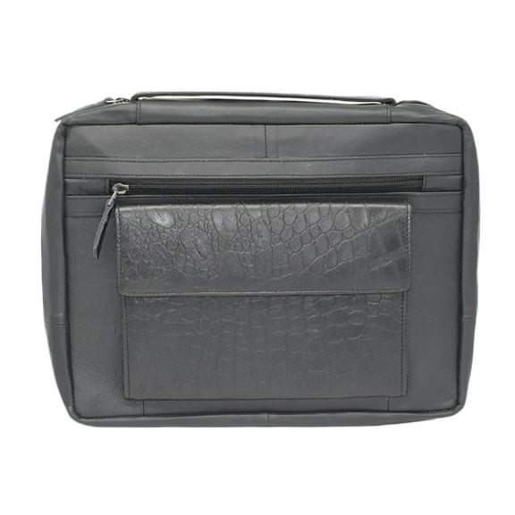 Croco Genuine Leather Book Covers with Handle, Large, for Bible