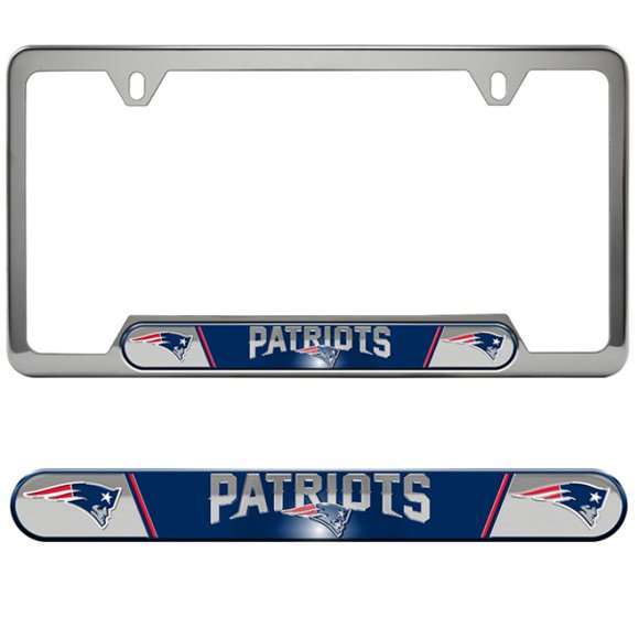 New England Patriots Cadre de Plaque d'Immatriculation en Acier Inoxydable Premium