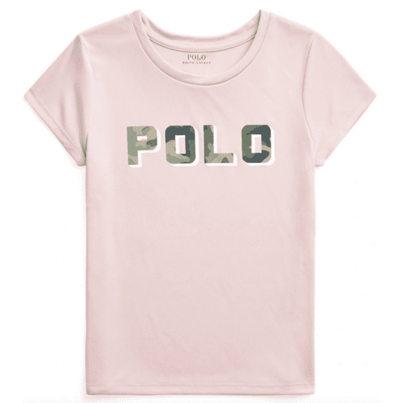 Polo Ralph Lauren ADIRONDACK ROSE Girls Camo Logo Interlock Tee, Size L