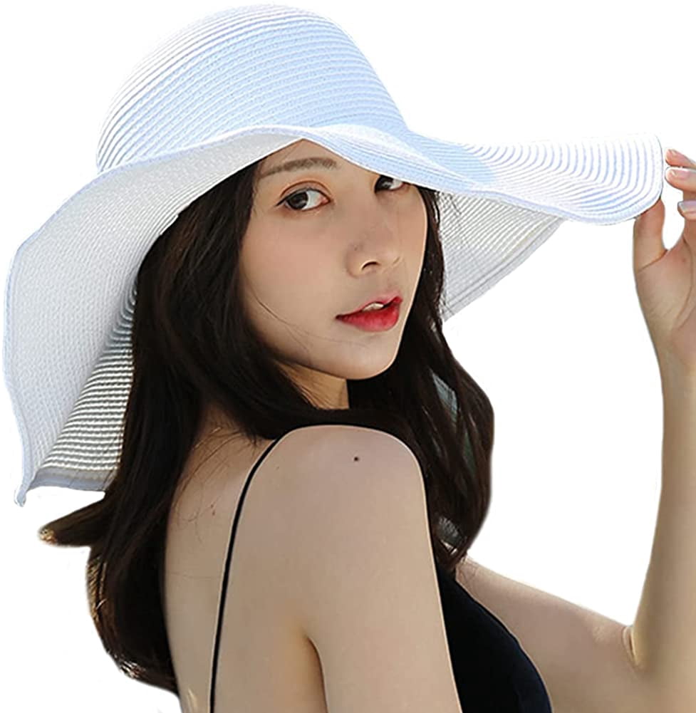 Women's Beachwear Sun Hat Striped Straw 