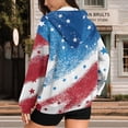 thumbnail image 3 of Uorisanigo American Flag Print Womens Zip Up Hoodies Slight Stretch OversizedHooded Zip up Sweatshirt Size XL Soft Lightweight Fall Fashion Sweatshirt, 3 of 7