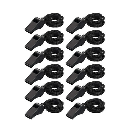 

12pcs Whistles Plastic Training Tools Referee Sling-Designed Outdoor Security Whistles