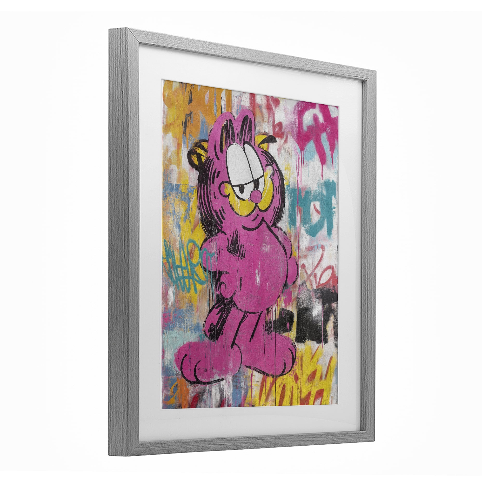 Stupell Industries Lazy Cat In City Modern Urban Gray Framed Print Under Glass, design by Svetlana Aleynikova