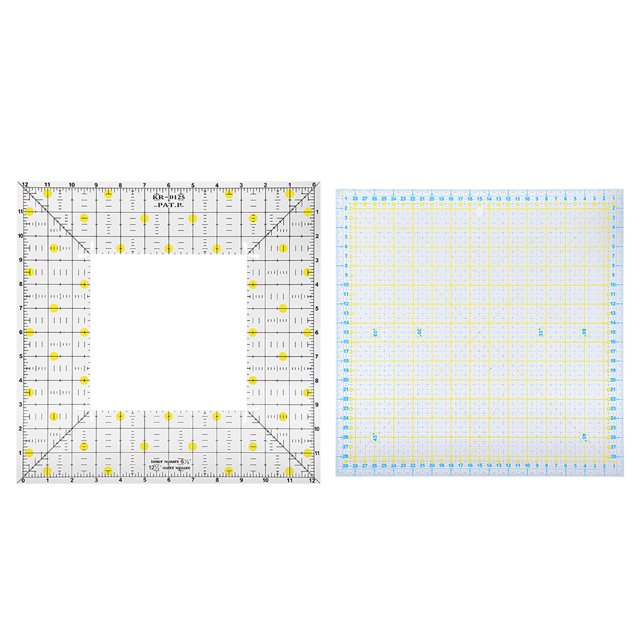 2 reglas cuadradas de acolchado de acrílico para manualidades, para coser y bordar.