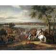 thumbnail image 2 of Van Der Meullen, Adam Frans 14x12 Gold Ornate Wood Framed with Double Matting Museum Art Print Titled - King Louis XIV of France Crossing The Rhine, 2 of 4