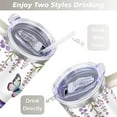 thumbnail image 5 of Butterflies and Purple Hydrangeas 40 Oz Tumbler with Handle Lid and Straw, Stainless Steel Double Walled Vacuum Insulated Cup, Cute Birthday Gifts Tumbler for Women Men Friends, 5 of 7
