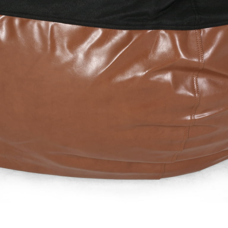 Noble House Brenizer Bean Bag Chair, Black and Coffee Brown 