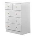 thumbnail image 6 of Hassch White Dresser for Bedroom, 5 Drawer Closet Chests, Modern Storage Cabinet Organizer Unit, 25.98"L x 15.94"W x 35.83"H, 6 of 7