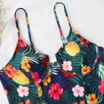 thumbnail image 3 of V Neck Push Up One Piece Swimsuit Women Floral Print Sexy Bathing Suit Plunging Swimwear - M, 3 of 5
