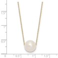 thumbnail image 2 of 14k Gold 10-11mm Round White Freshwater Cultured Pearl Rope Necklace 17 Inch Pendant Necklace for Women, 2 of 2