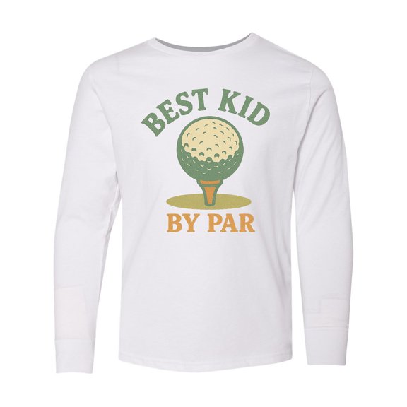 Inktastic Best Kid by Par Golf Ball Motif Long Sleeve Youth T-Shirt