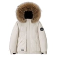 thumbnail image 2 of Winter Jackets for Women Windproof Puffer Parka Jackets for Men Thicken Warm Padded Jackets with Faux Fur Hood Casual Outdoor Ski,Khaki,S, 2 of 9