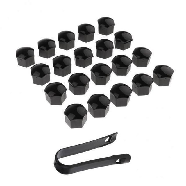 Almencla 3-4pack 20 Pièces Roue de Camion de Voiture Moyeu Vis 17mm Noir de Protection 4 Pièces