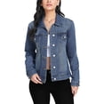 thumbnail image 2 of Chaqueta vaquera MISS MOLY para mujer con botones, manga larga, azul L, 2 of 5