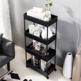 thumbnail image 5 of Pemberly Row 4-Tier Plastic Storage Rolling Cart with Slim Shelves in Black, 5 of 20