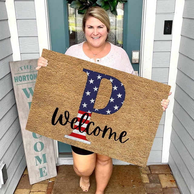 Rewenti Independence Day 4Th Of July Door Mat Patriotic Doormat Entryway Rug Welcome Independence Day Doormat Stain And Fad Patriotic Decor Welcome Outdoor Mat