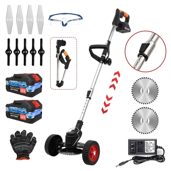 Electric Weed Eaters Cordless, Battery Powered Weed Wacker with Charger, Grass Trimmer, Black