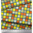 thumbnail image 2 of Soimoi Velvet Fabric Geometric Square,Text & Bear Face Kids Printed Fabric 1 Yard 58 Inch Wide, 2 of 3