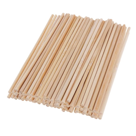 100 Pieces Round Balsa Wood Wooden Sticks Dowel Rod for Model Making Woodcraft Woodworking DIY Wedding Birthday Ornament 150mm